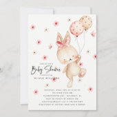 Whimsical Bunny Baby shower Invitation Kaart (Voorkant)
