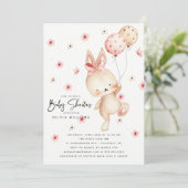 Whimsical Bunny Baby shower Invitation Kaart (Staand voorkant)