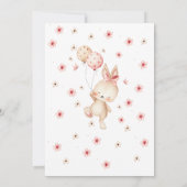 Whimsical Bunny Baby shower Invitation Kaart (Achterkant)