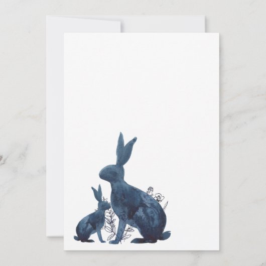 Whimsical Bunny Baby shower Invitation Kaart (Achterkant)