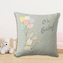 Whimsical Bunny Balloons en Flowers Baby
