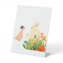 Whimsical Bunny & Bird in Bloom – Schattigee voorj