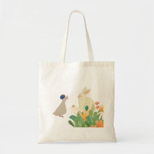 Whimsical Bunny & Bird in Bloom – Schattigee voorj Tote Bag