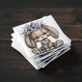 Whimsical Bunny Blauwe Kerstmagneet Magneet