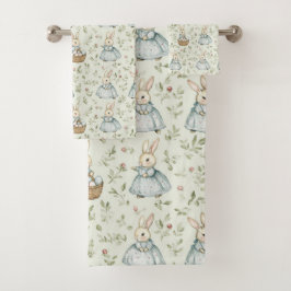 Whimsical Bunny Bliss Pasen Bad Handdoek