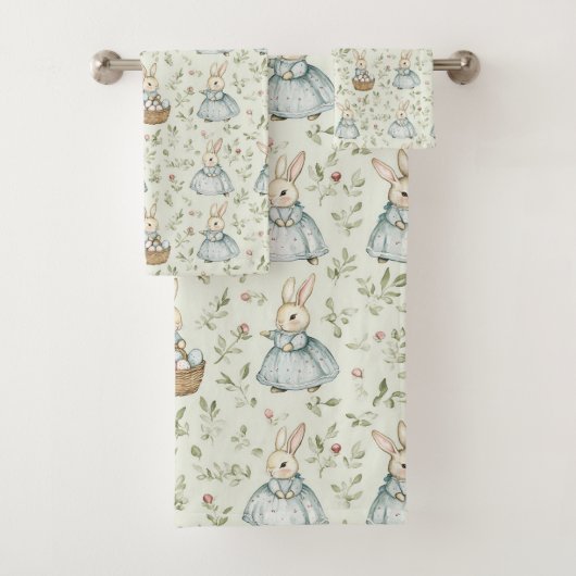 Whimsical Bunny Bliss Pasen Bad Handdoek (Insitu)