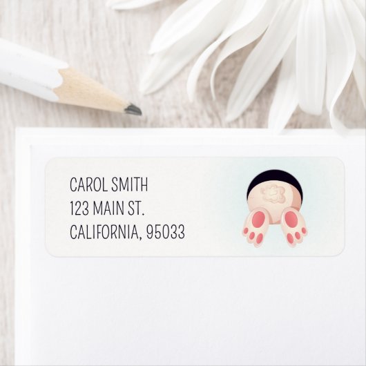 Whimsical Bunny Butt Diving Cute Rabbit Art Etiket (Insitu)