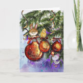 Whimsical Bunny Chick Goose Christmas Holiday Card Feestdagen Kaart (Voorkant)