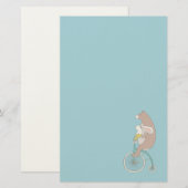 Whimsical Bunny en Beer Riding a Bike Briefpapier (Voorkant / Achterkant)