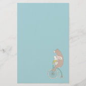 Whimsical Bunny en Beer Riding a Bike Briefpapier (Voorkant)