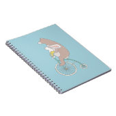 Whimsical Bunny en Beer Riding a Bike Notitieboek (Rechterzijde)