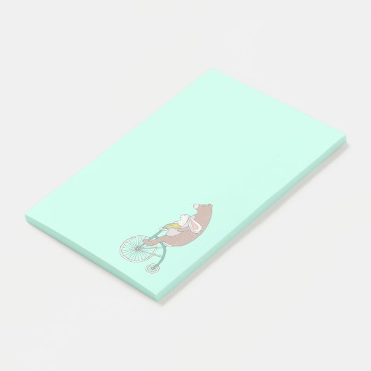 Whimsical Bunny en Beer Riding a Bike Post-it® Notes (Schuin)