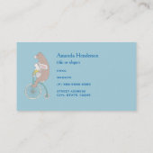 Whimsical Bunny en Beer Riding a Bike Visitekaartje (Achterkant)