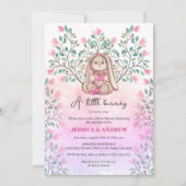 Whimsical Bunny Floral Baby shower Kaart (Voorkant)