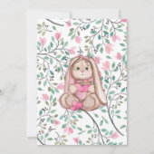 Whimsical Bunny Floral Baby shower Kaart (Achterkant)