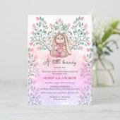 Whimsical Bunny Floral Baby shower Kaart (Staand voorkant)