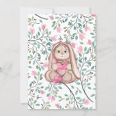 Whimsical Bunny Floral Baby shower Kaart (Achterkant)