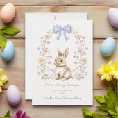 Whimsical Bunny Floral Easter Greeting Feestdagenkaart
