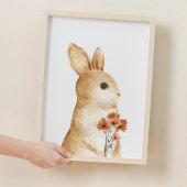 Whimsical Bunny Floral Woodland kwekerij decor Poster