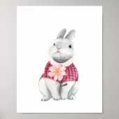 Whimsical Bunny Flower Woodland kwekerij Decor Poster (Voorkant)