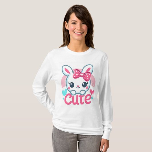 Whimsical Bunny Fun Shirt (Voorkant volledig)