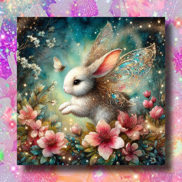 Whimsical Bunny Happy Easter Christelijk Bijbelver Feestdagenkaart