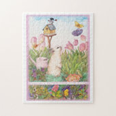 Whimsical Bunny in Spring Garden Legpuzzel (Verticaal)