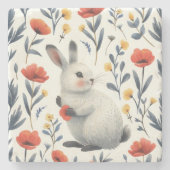 Whimsical Bunny Meadow Easter Brunch Stenen Onderzetter (Voorkant)