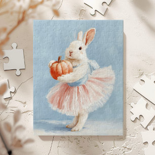 Whimsical Bunny met Herfst Pompoen Legpuzzel