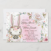 Whimsical Bunny Rabbit Baby Shower Uitnodigingen (Voorkant)