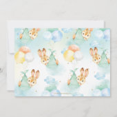 Whimsical Bunny Rabbit Balloons Baby shower Boy Kaart (Achterkant)