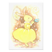 Whimsical Bunny Rabbit Cup van Tea Illustration Foto Afdruk (Voorkant)