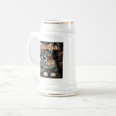 Whimsical Bunny Rabbit Floral gepersonaliseerd Bierpul (Voorkant links)