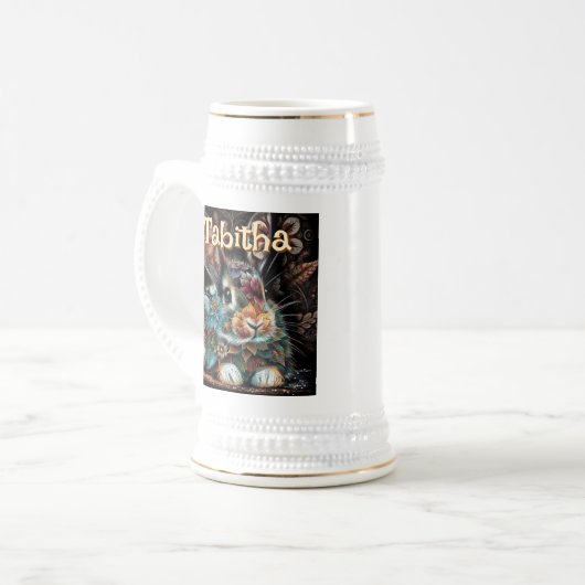 Whimsical Bunny Rabbit Floral gepersonaliseerd Bierpul (Voorkant links)