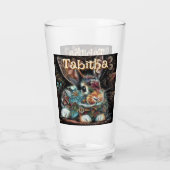 Whimsical Bunny Rabbit Floral gepersonaliseerd Glas (Achterkant)