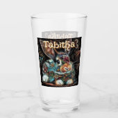 Whimsical Bunny Rabbit Floral gepersonaliseerd Glas (Voorkant)