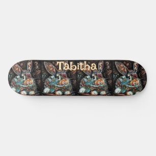 Whimsical Bunny Rabbit Floral gepersonaliseerd Persoonlijk Skateboard