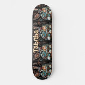 Whimsical Bunny Rabbit Floral gepersonaliseerd Persoonlijk Skateboard (Voorkant)