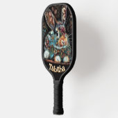 Whimsical Bunny Rabbit Floral gepersonaliseerd Pickleball Paddle (Links)