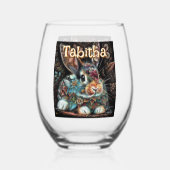 Whimsical Bunny Rabbit Floral gepersonaliseerd Wijnglas Zonder Voet (Achterkant)