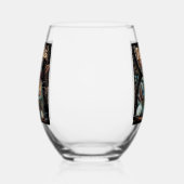 Whimsical Bunny Rabbit Floral gepersonaliseerd Wijnglas Zonder Voet (Rechts)