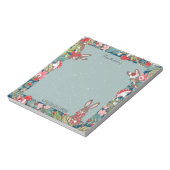 Whimsical Bunny Rabbit Mushroom Kerstland Notitieblok (Linkerzijde)