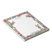 Whimsical Bunny Rabbit Mushroom Woodland Custom Notitieblok (Schuin)