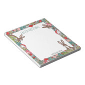 Whimsical Bunny Rabbit Pushroom Easter Custom Notitieblok (Schuin)