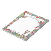 Whimsical Bunny Rabbit Pushroom Easter Custom Notitieblok (Linkerzijde)