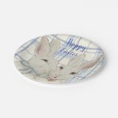 Whimsical Bunny Rabbits Blue Pset Easter Papieren Bordje (Gekanteld)