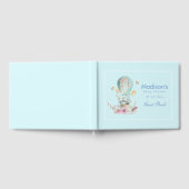 Whimsical Bunny Riding in een Hot Air Ballon Baby Gastenboek (Volledig)