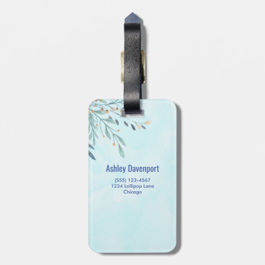 Whimsical Bunny Riding in een Hot Air Ballon Custo Bagagelabel (Achterkant verticaal)