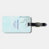 Whimsical Bunny Riding in een Hot Air Ballon Custo Bagagelabel (Achterkant horizontaal)