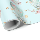 Whimsical Bunny Riding in een luchtballon Cadeaupapier (Rol Hoek)